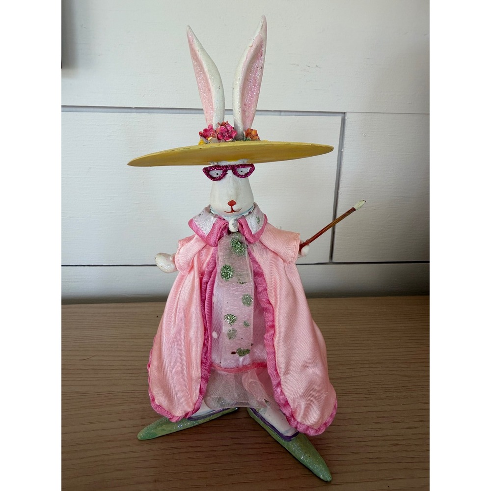 Vintage Krinkles Patience Brewster Artist Bunny Rabbit Figurine Dept 56 Easter